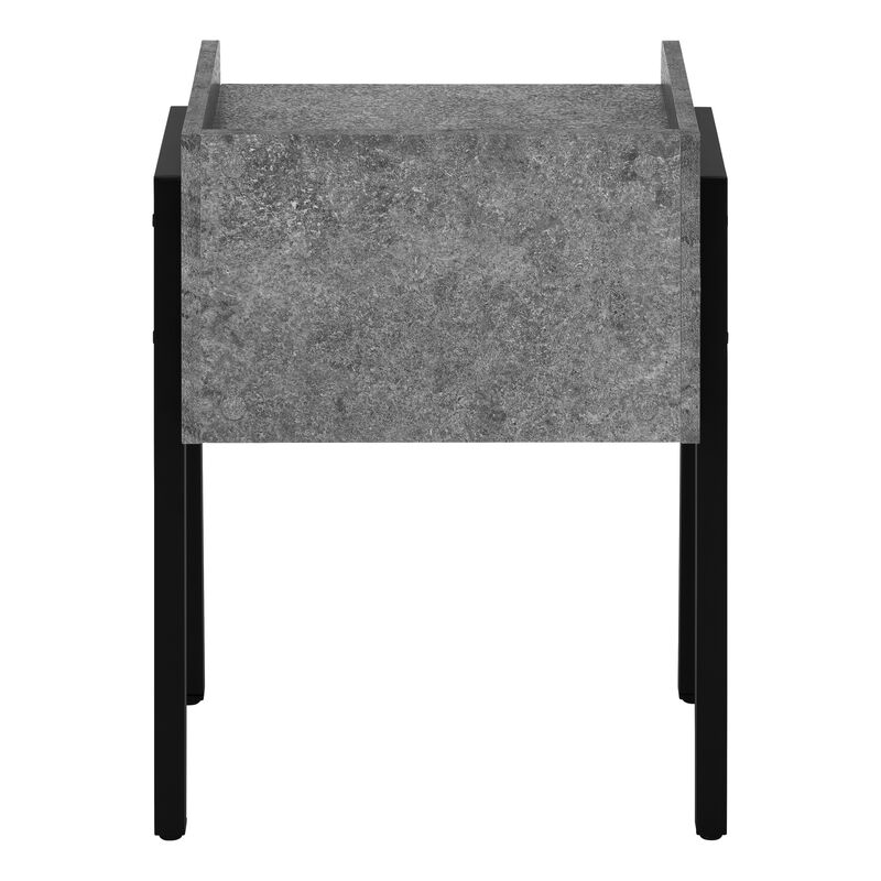 Monarch Specialties I 3584 Accent Table, Side, End, Nightstand, Lamp, Living Room, Bedroom, Metal, Laminate, Grey, Black, Contemporary, Modern