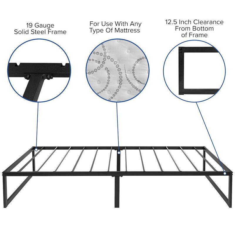 Flash Furniture 14 in Metal Platform Bed Frame - (Twin) image number 2