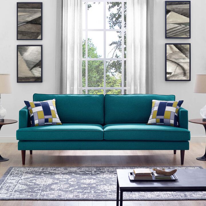 Agile Upholstered Fabric Sofa - Teal