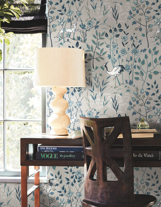 Aspen Steel Blue Wallpaper