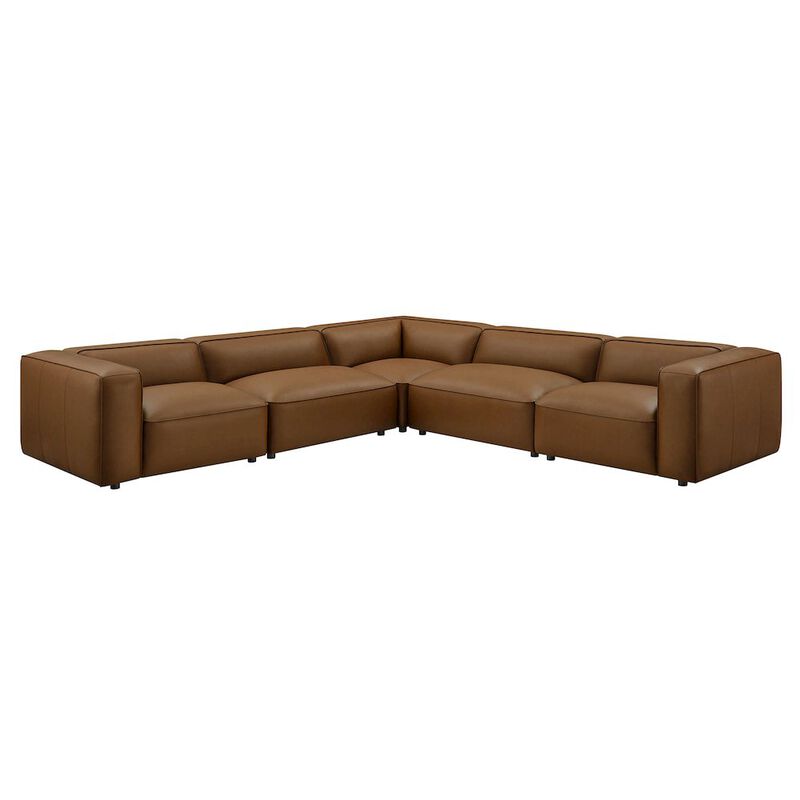 Auren 5-Piece Upholstered Vegan Leather Modular L-Shaped Sofa image number 0