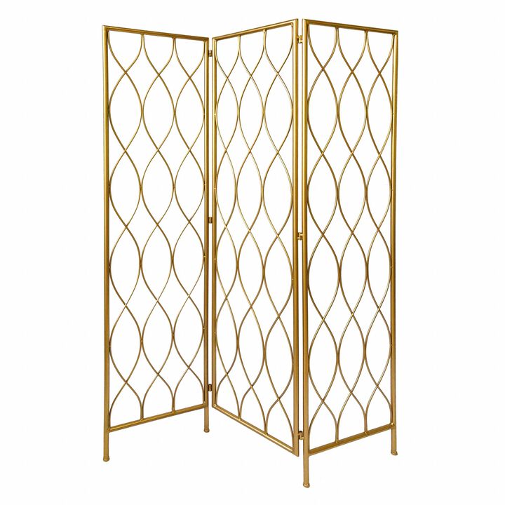 Sturdy Iron Folding 3-Panel Screen for Indoor/Outdoor Use