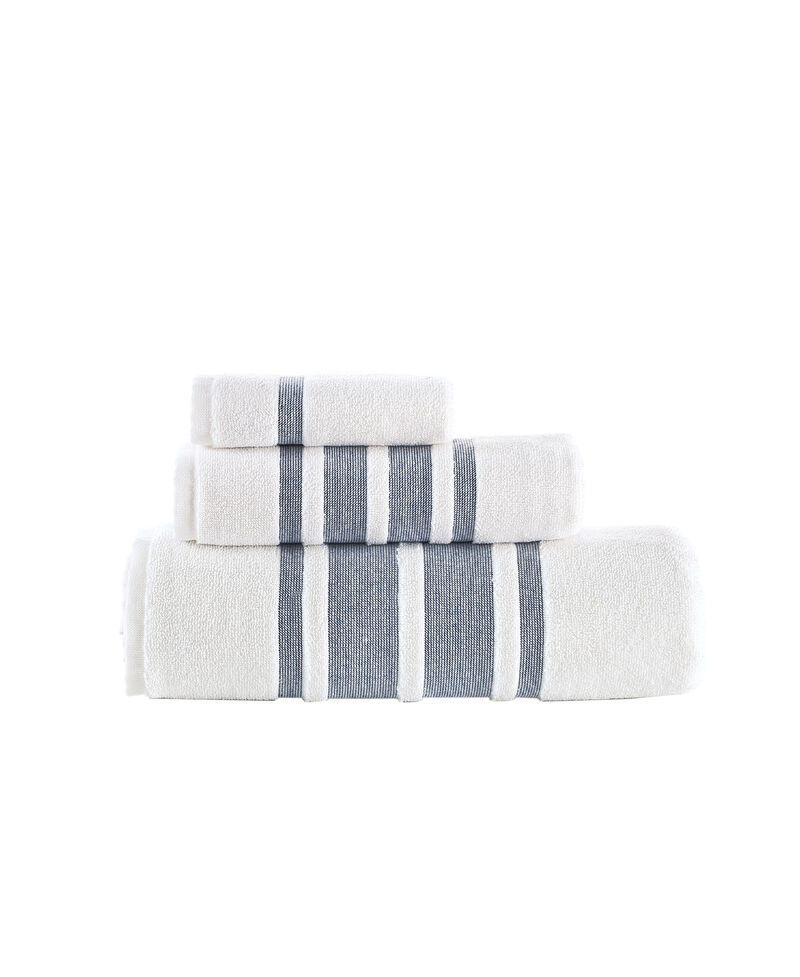 Brooks Brothers Contrast Border 3 pcs Towel Set