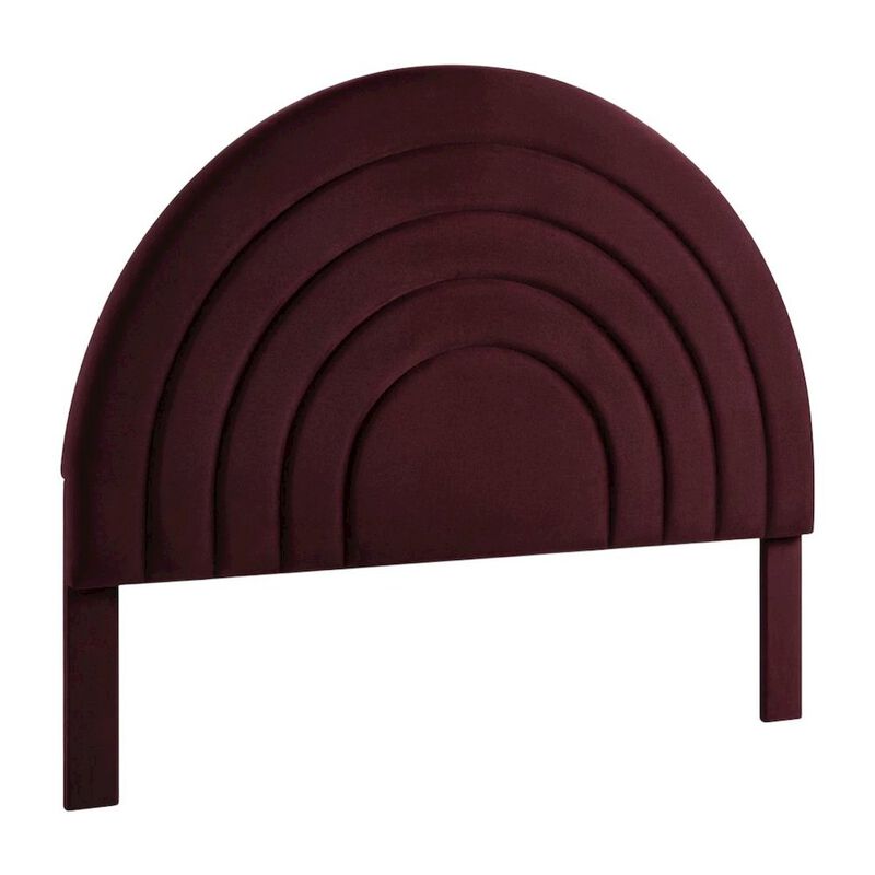 Arched Velvet Full Headboard in Soft Performance Fabric with Plush Design image number 0