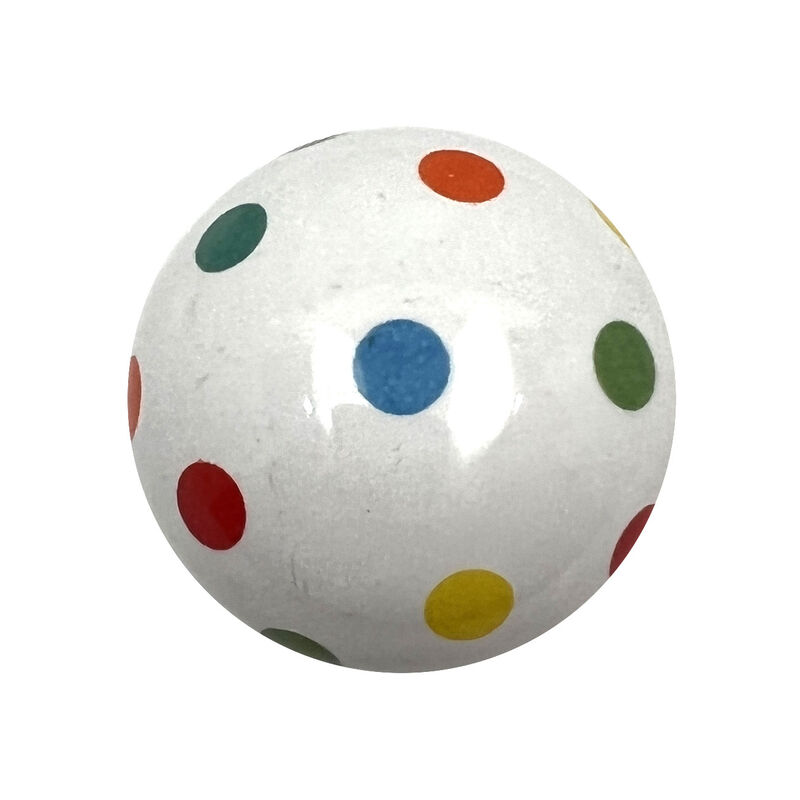 HomeRoots Set of Six Blue Green Off White And Red Polka Dots Ceramic Drawer Pull Knobs image number 0