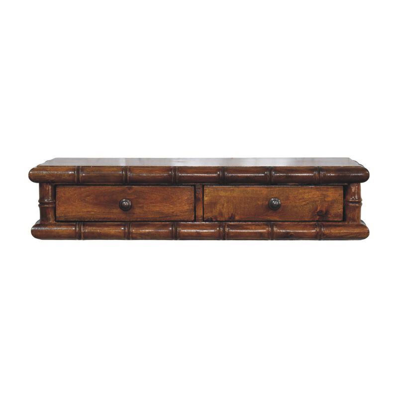 Artisan Furniture Solid Wood Bamboo Two Drawer Console Table , Brown image number 0