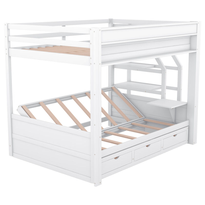 Merax Convertible Bunk Bed with Storage Staircase