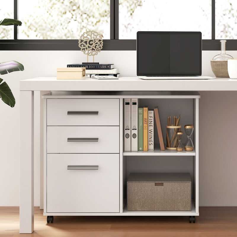3-Drawer Mobile Lateral File Cabinet Printer Stand image number 2