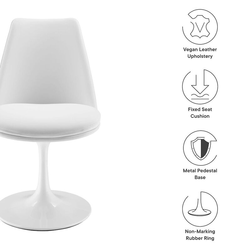 Lippa Swivel Dining Vegan Leather Side Chair image number 2