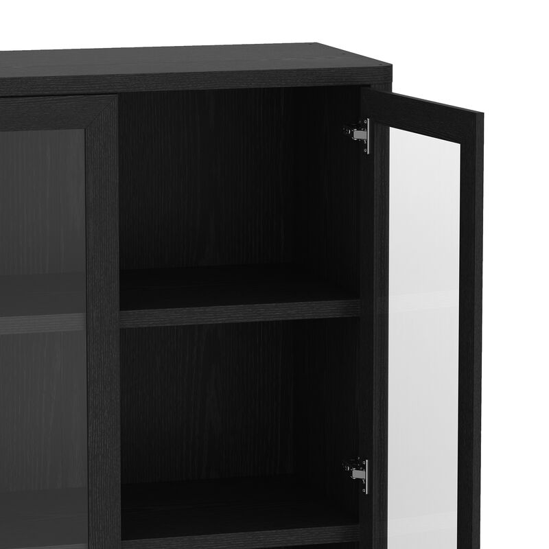 Rivington Black Bookcase Cabinet (Set of 2)