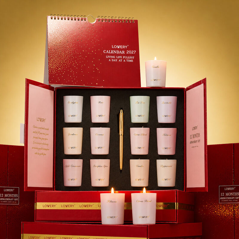 15-Pc. Candle Gift Set with 12 Scented Home Candles, Calendar & Gold Pen image number 3