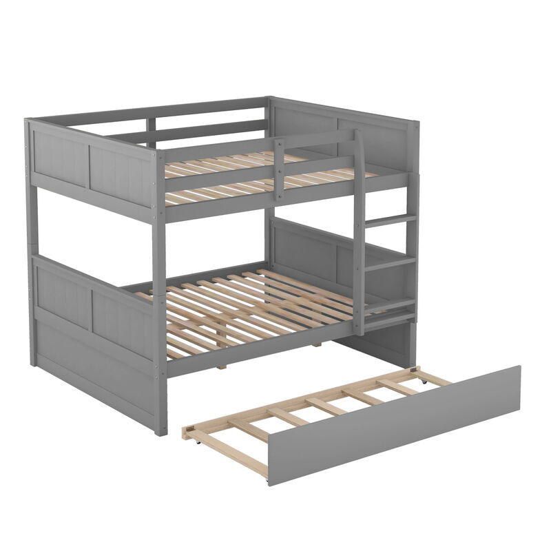 Full Over Full Bunk Bed With Twin Size Trundle