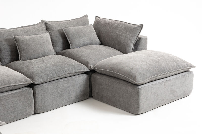 Blebze 129.8" Couch Oversized Modular Sectional image number 6