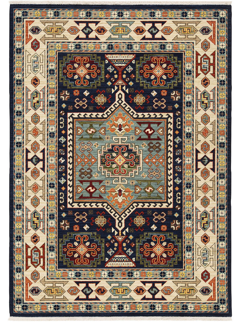 Lilihan 5'3" x 7'6" Blue Rug image number 0