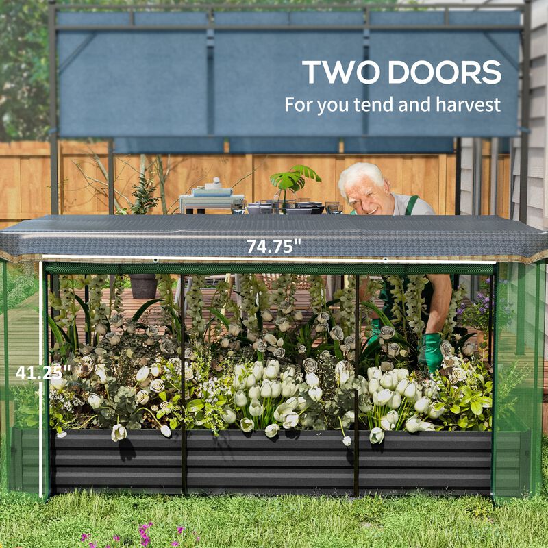 Hivvago Elevated Garden Bed with Protective Shade image number 5
