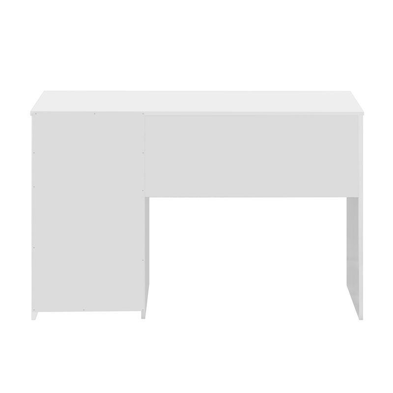 HomeRoots 48" Espresso Wood Pedestal Computer Desk With Two Drawers image number 2