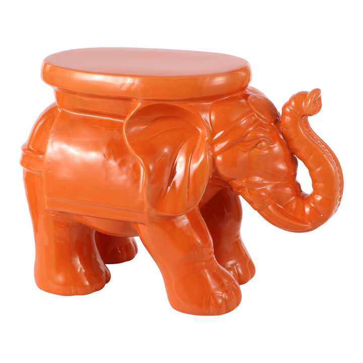 White Elephant Ceramic Garden Stool