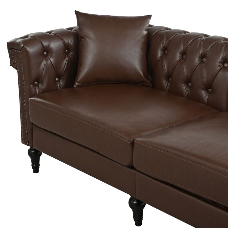 Zefwi Chesterfield L-Shaped Sectional Sofa image number 3