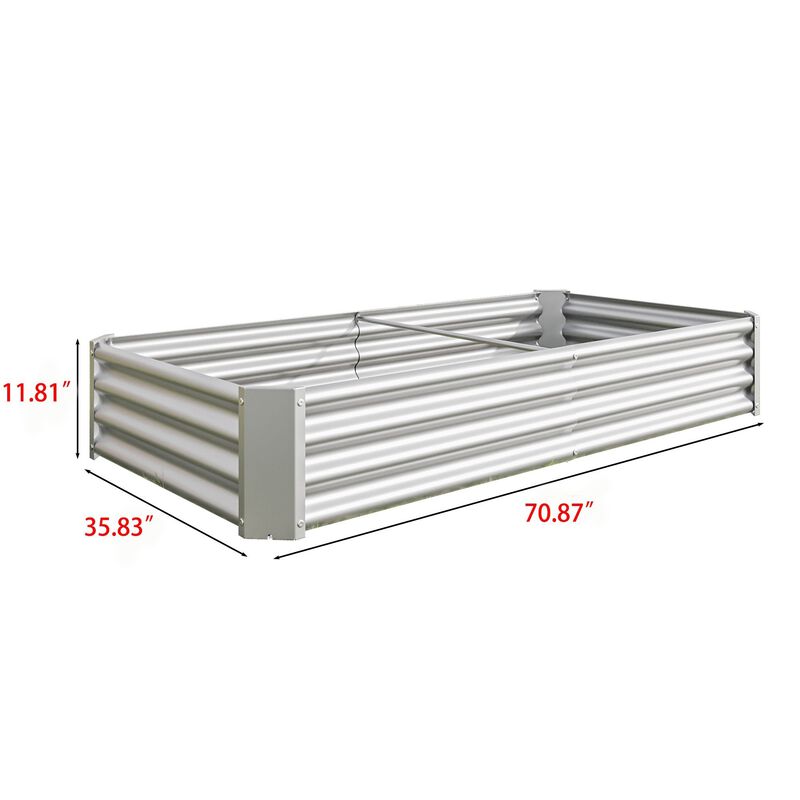 Clihome 6&times;3&times;1ft Metal Raised Rectangle Planter Beds for Plants image number 7