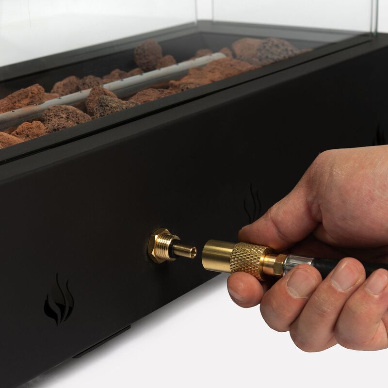 28" Propane Gas Fire Pits, 40000 BTU Rectangular Steel Fire Pit for Outdoor living room Garden Balcony