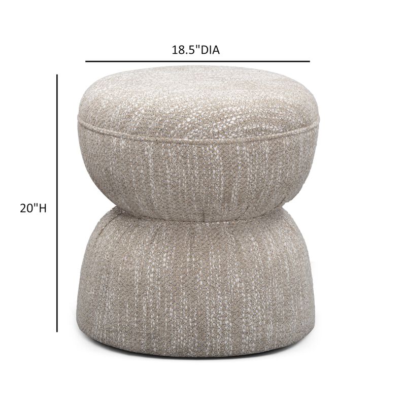 Tov Furniture Tomlin Beige Gaming Ruched Ottoman image number 4
