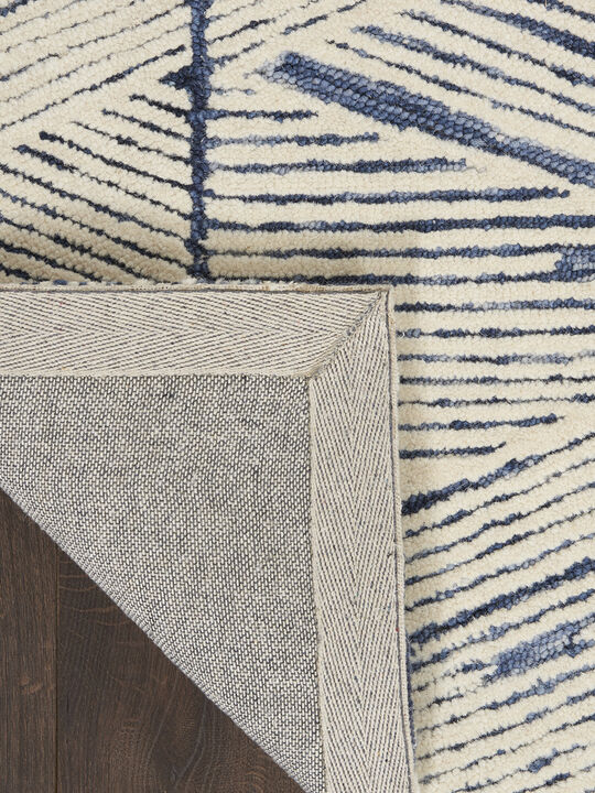 Colorado CLR01 White/Blue 3'9" x 5'9" Rug