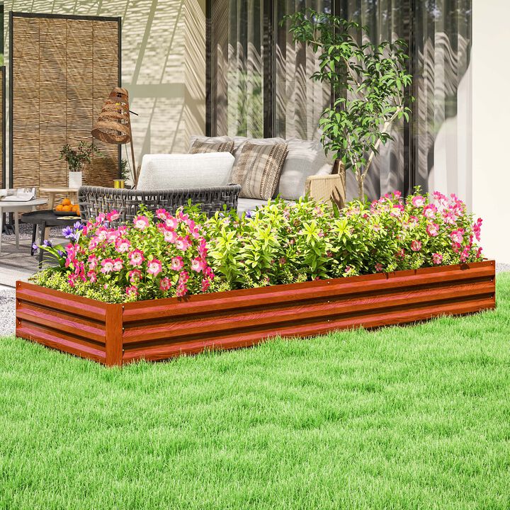 Hivvago Raised Garden Bed 95" x 36" Galvanized Metal Planter