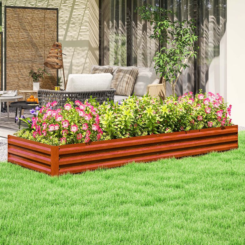 Hivvago Raised Garden Bed 95" x 36" Galvanized Metal Planter image number 1
