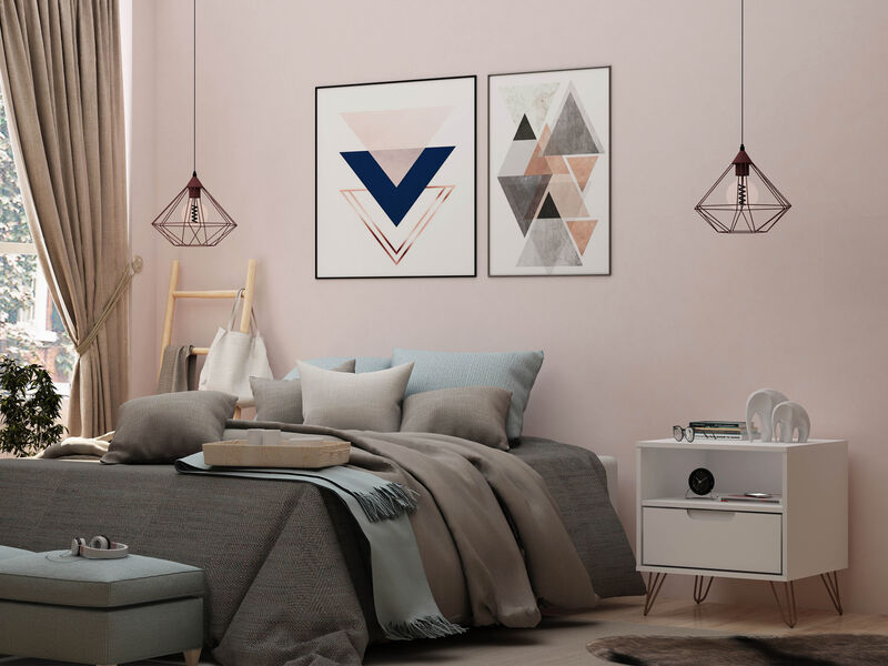 Rockefeller White 1-Drawer Nightstand