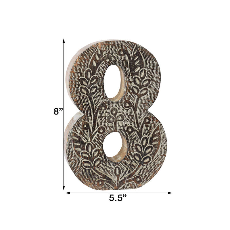 Vintage Gray Handmade Eco-Friendly "8" Numeric Number For Wall Mount & Table Top Décor