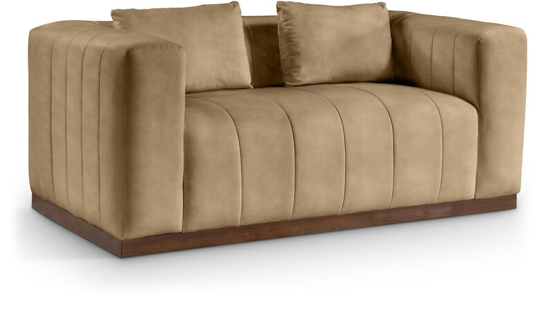 Meridian Furniture Mallina Tan Vegan Leather Loveseat