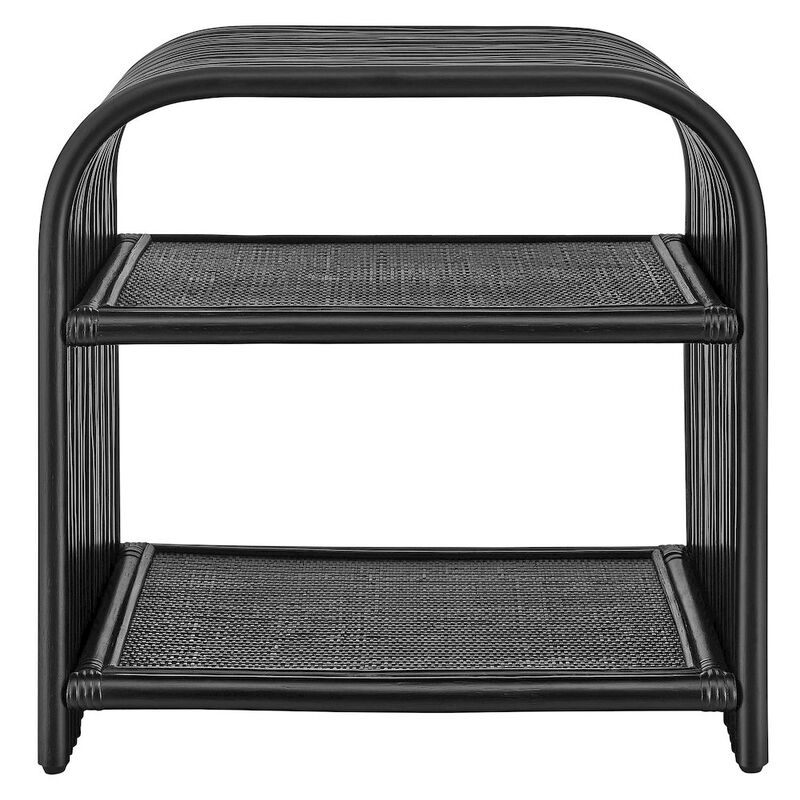 Eve Curved Natural Rattan Side Table image number 4