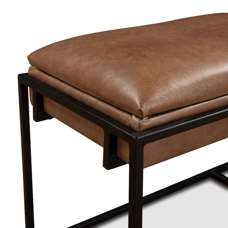 World Interiors Melbourne 62 Bench in Cognac Leather