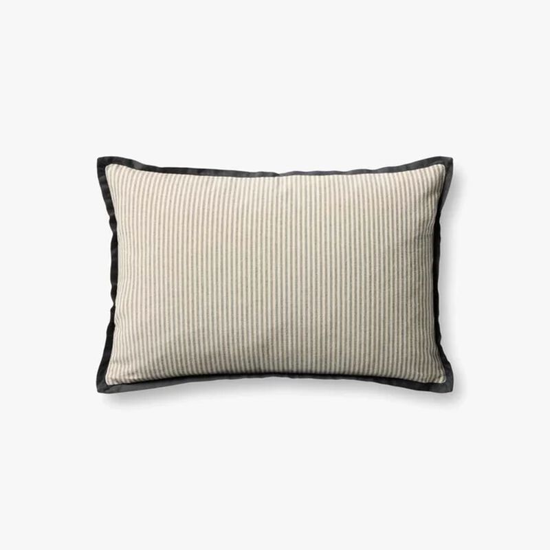 Sullivan PJBR0001 Natural/Black 13" x 21" Pillow with Down by Jeremiah Brent x Loloi