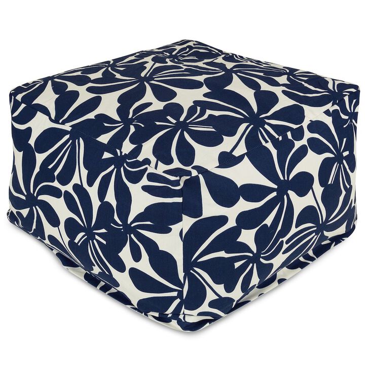 Majestic Home Goods Ottoman Pouf Plantation Navy