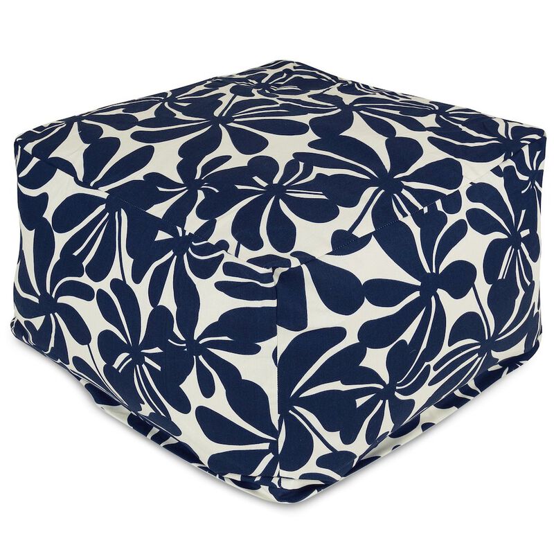 Majestic Home Goods Ottoman Pouf Plantation Navy