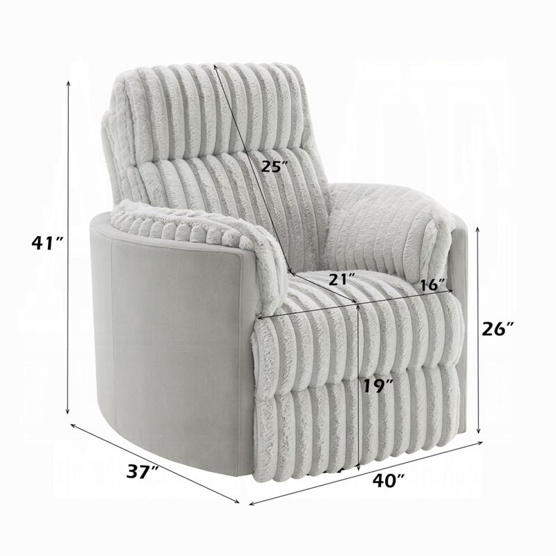 Watsy Manual Glider Recliner Swivel Chair, Modern Gray Corduroy