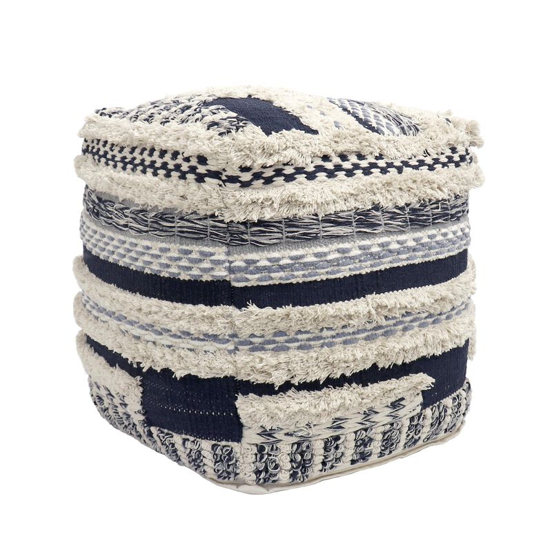 Pasargad Home Grandcanyon Braided Cotton Pouf image number 0