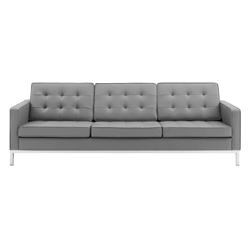Loft Tufted Vegan Leather Sofa image number 0