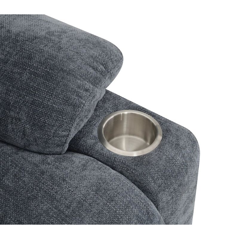 Acme Furniture Omarion Power Recliner Lift, Heating & Massage, Blue Velvet