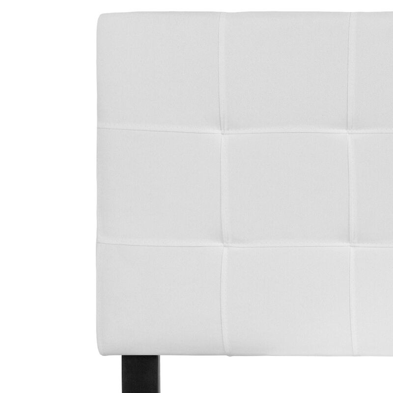 Flash Furniture Tufted Upholstered Full Size Headboard in White Fabric image number 4