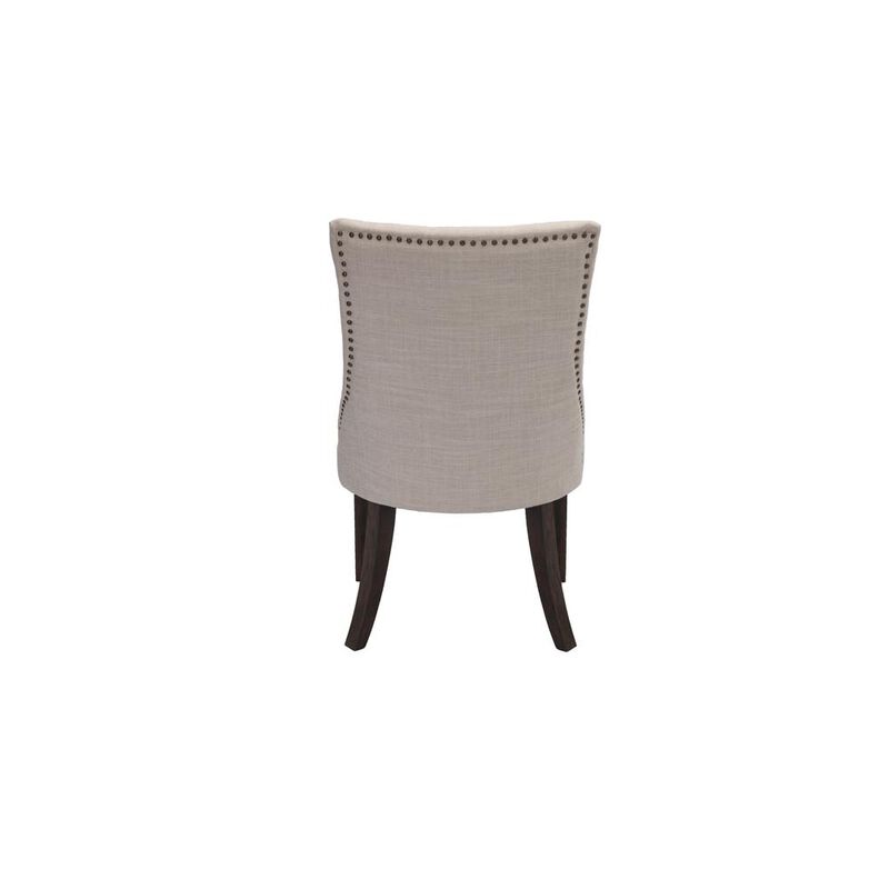 Best Quality Furniture Classic Upholstered Side Chair Tufted In Linen FabricNailhead Trim