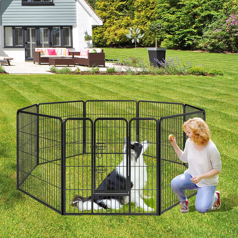 8-Panel Adjustable Pet Fence for Indoor & Outdoor Use &ndash; Secure and Versatile Pet Playpen