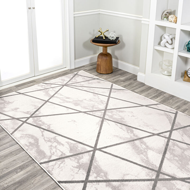 Patras Modern Geometric Marbled Area Rug