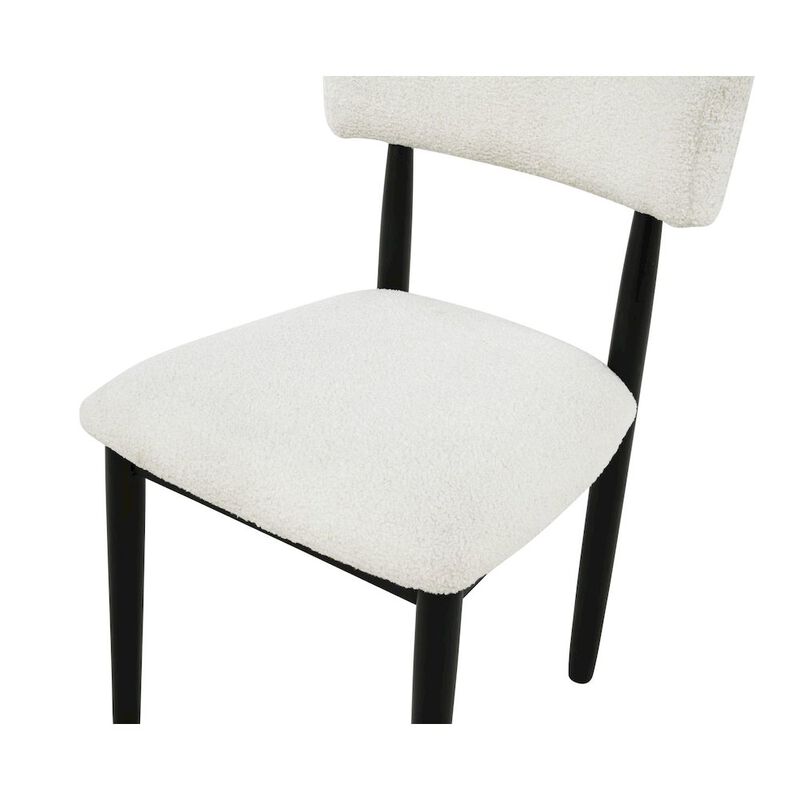 Yvetta Mid Century Modern Dining Chairs, Set of 2, White/Black