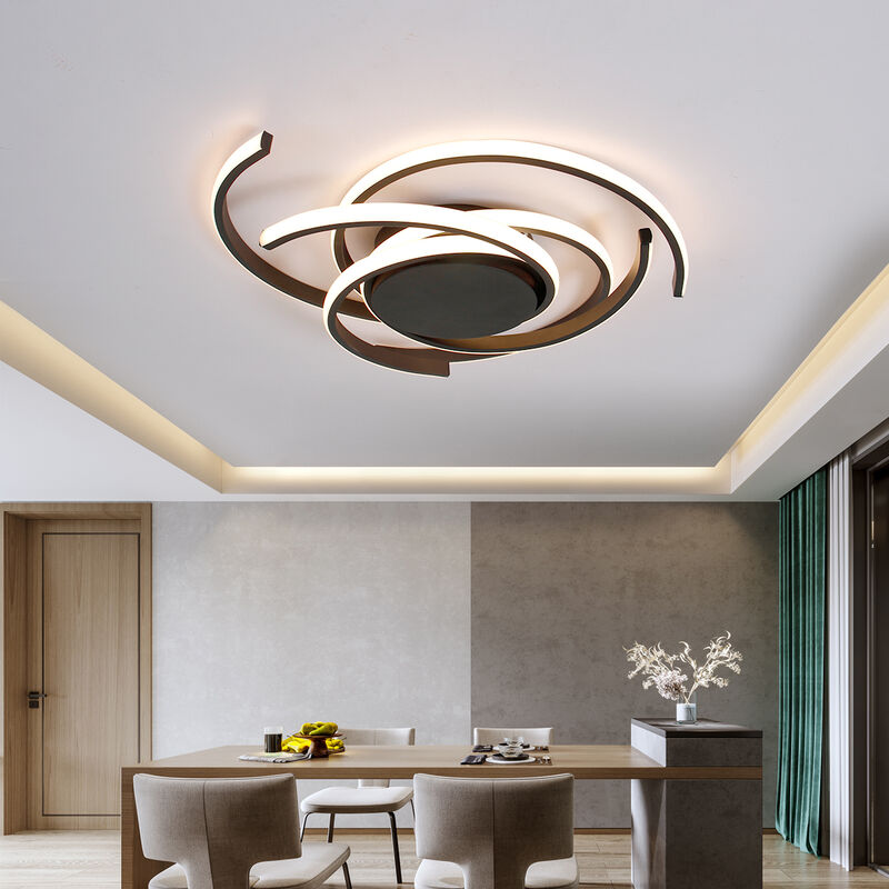 Modern LED Semi Flush Mount with Remote Control image number 7