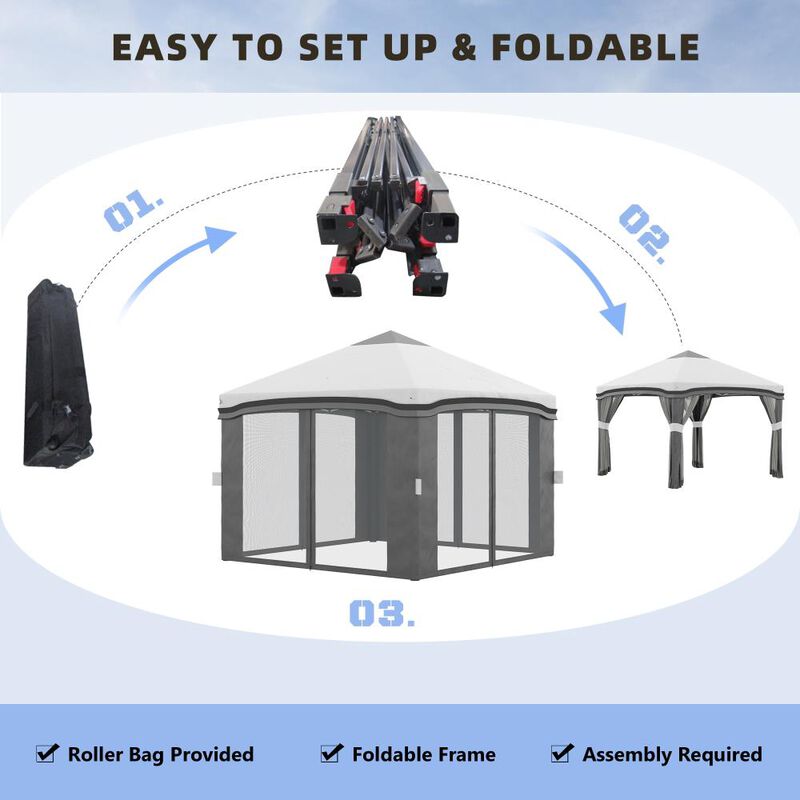 Hivvago Pop-Up 10' x 10' Party Tent with Sand Bags image number 4