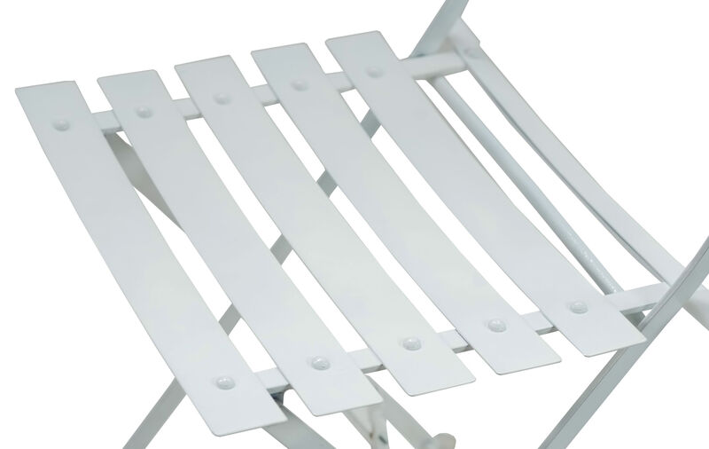 HomeRoots Set of Two White Aluminum Outdoor Folding Dining Chairs image number 2