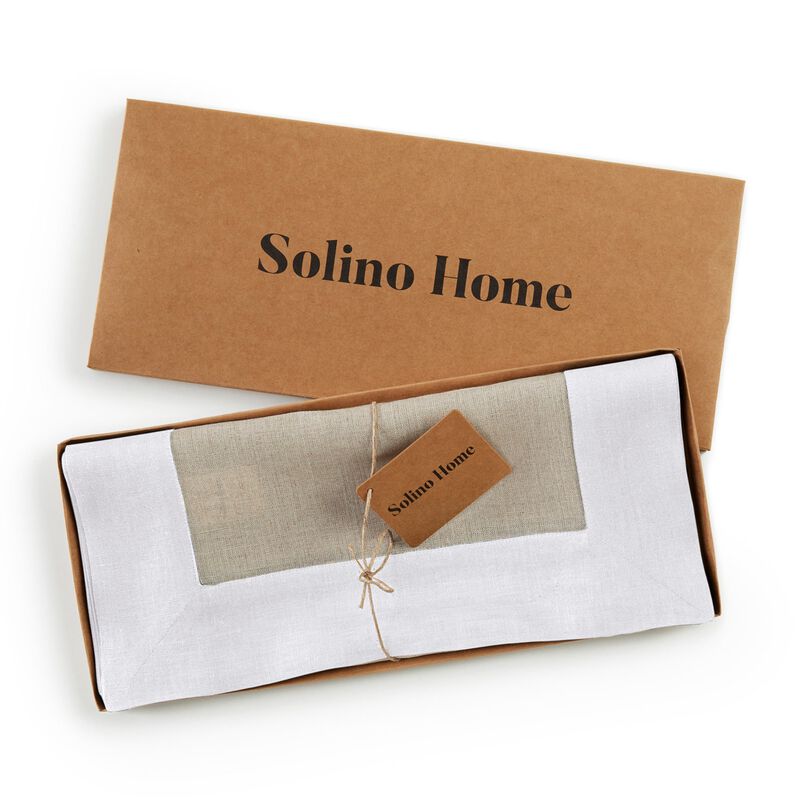Solino Home Contempo 100% Linen Table Runner &ndash; Handcrafted, Machine Washable, Perfect for Holiday and Everyday Dining