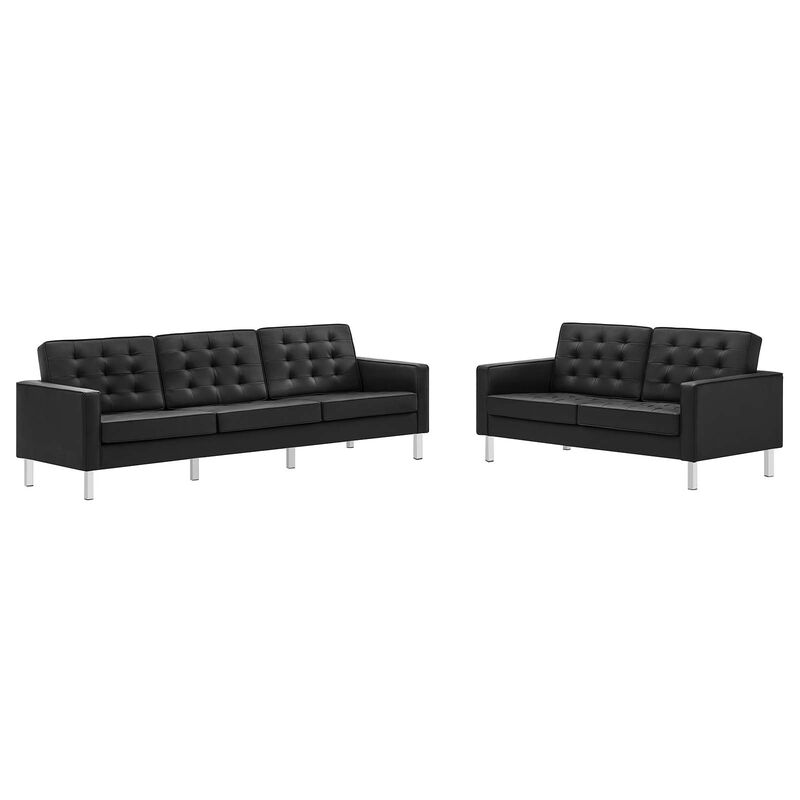 Loft Tufted Vegan Leather 2-Piece Furniture Set image number 0